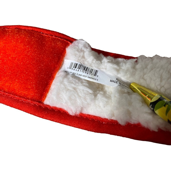 Small Red Plaid Bow Tie Dog Harness - Picture 4 of 6